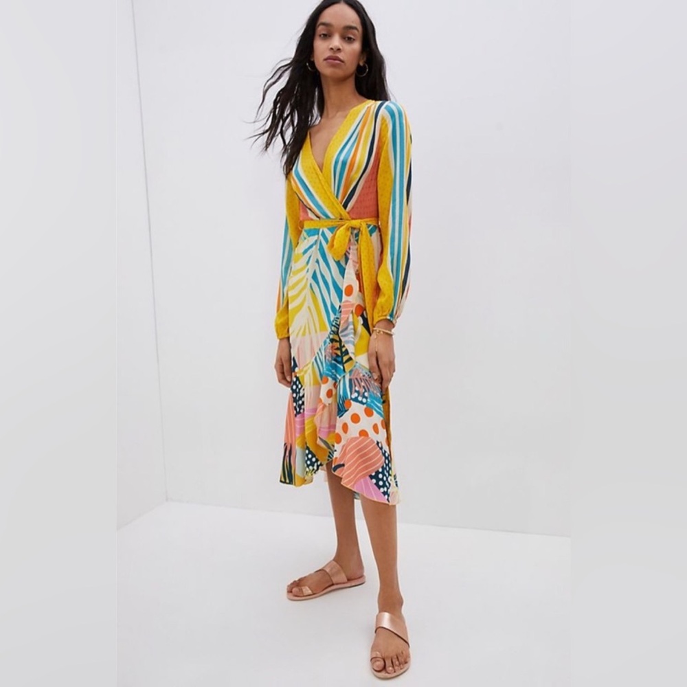 Anthropologie Conditions Apply Faux Wrap Dress XL NWT Size XL